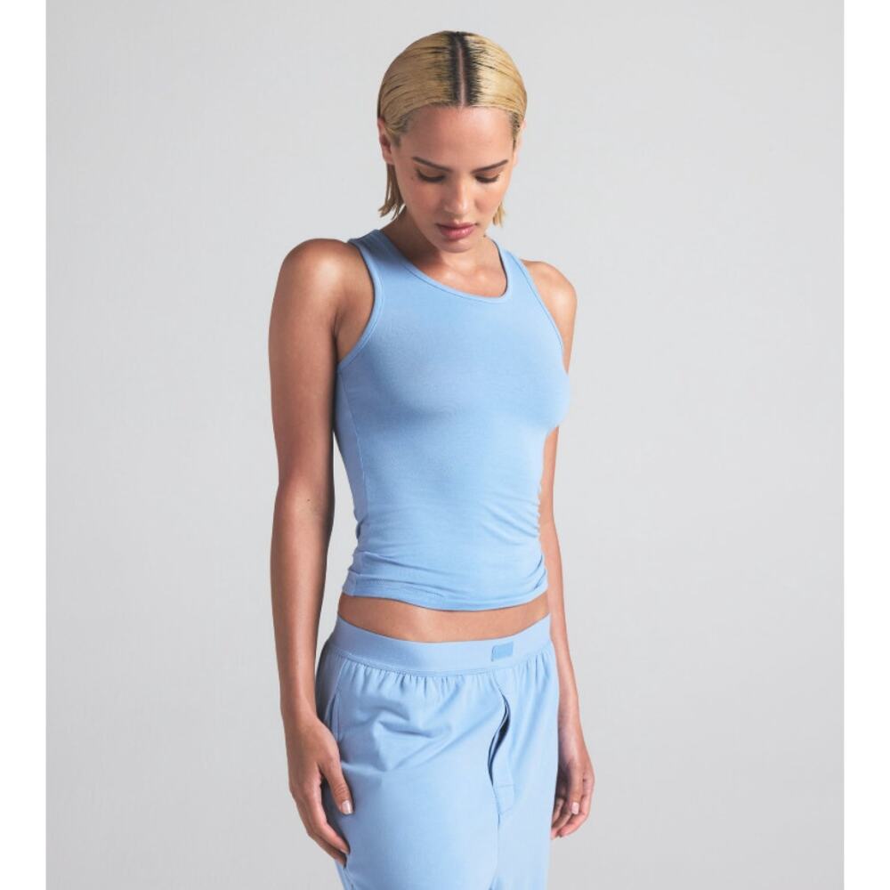 skims boyfriend long tank marina blue - size XS